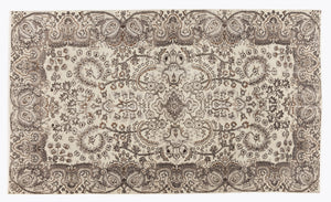Beige Over Dyed Vintage Rug 5'1'' x 8'8'' ft 154 x 263 cm