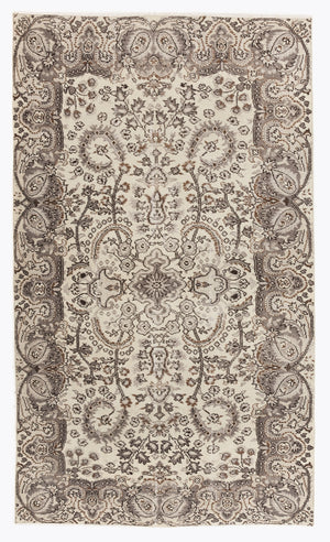 Beige Over Dyed Vintage Rug 5'1'' x 8'8'' ft 154 x 263 cm