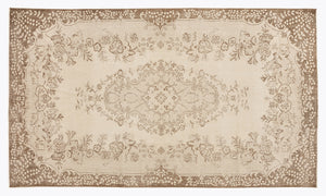Beige Over Dyed Vintage Rug 5'7'' x 9'9'' ft 169 x 296 cm