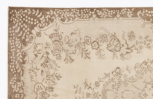 Beige Over Dyed Vintage Rug 5'7'' x 9'9'' ft 169 x 296 cm