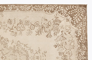 Beige Over Dyed Vintage Rug 5'7'' x 9'9'' ft 169 x 296 cm