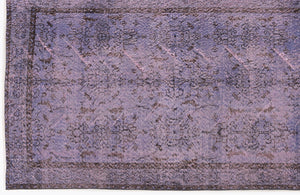 Purple Over Dyed Vintage Rug 3'7'' x 7'5'' ft 108 x 226 cm