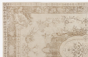 Beige Over Dyed Vintage Rug 5'7'' x 10'3'' ft 170 x 312 cm