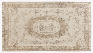 Beige Over Dyed Vintage Rug 5'7'' x 10'3'' ft 170 x 312 cm