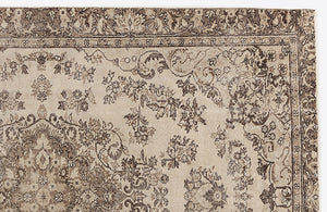Beige Over Dyed Vintage Rug 6'1'' x 9'3'' ft 186 x 283 cm