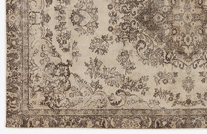 Beige Over Dyed Vintage Rug 6'1'' x 9'3'' ft 186 x 283 cm