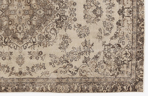 Beige Over Dyed Vintage Rug 6'1'' x 9'3'' ft 186 x 283 cm