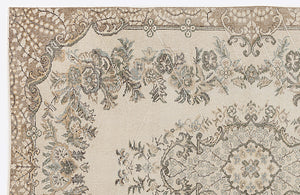 Beige Over Dyed Vintage Rug 5'7'' x 8'8'' ft 170 x 265 cm