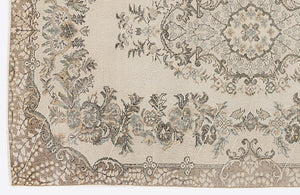 Beige Over Dyed Vintage Rug 5'7'' x 8'8'' ft 170 x 265 cm
