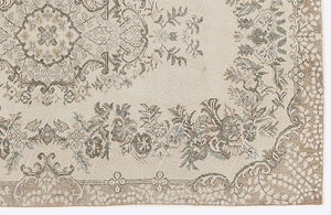 Beige Over Dyed Vintage Rug 5'7'' x 8'8'' ft 170 x 265 cm