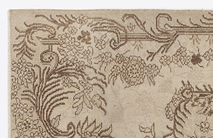Beige Over Dyed Vintage Rug 3'10'' x 6'9'' ft 117 x 205 cm