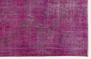 Fuchsia Over Dyed Vintage Rug 5'2'' x 9'10'' ft 157 x 300 cm