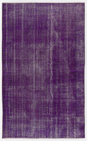 Purple Over Dyed Vintage Rug 5'6'' x 8'10'' ft 167 x 270 cm