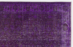 Purple Over Dyed Vintage Rug 4'11'' x 9'2'' ft 150 x 280 cm