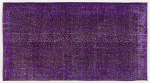 Purple Over Dyed Vintage Rug 4'11'' x 9'2'' ft 150 x 280 cm