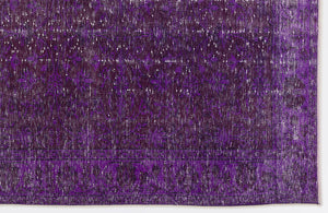 Purple Over Dyed Vintage Rug 4'11'' x 9'2'' ft 150 x 280 cm