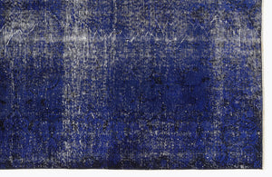 Blue Over Dyed Vintage Rug 5'1'' x 8'6'' ft 154 x 260 cm