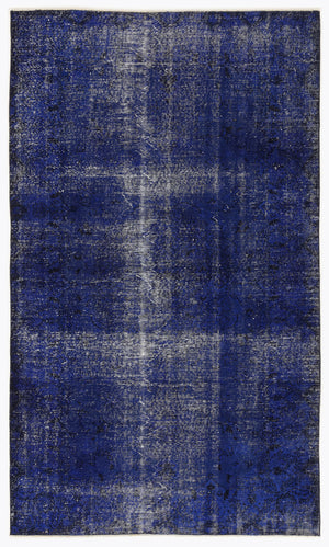 Blue Over Dyed Vintage Rug 5'1'' x 8'6'' ft 154 x 260 cm