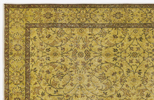 Yellow Over Dyed Vintage Rug 5'6'' x 9'6'' ft 167 x 290 cm