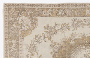 Beige Over Dyed Vintage Rug 6'0'' x 9'3'' ft 184 x 282 cm