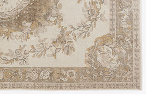 Beige Over Dyed Vintage Rug 6'0'' x 9'3'' ft 184 x 282 cm