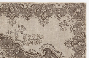 Beige Over Dyed Vintage Rug 5'4'' x 8'6'' ft 163 x 260 cm