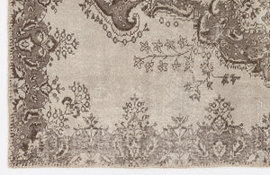 Beige Over Dyed Vintage Rug 5'4'' x 8'6'' ft 163 x 260 cm
