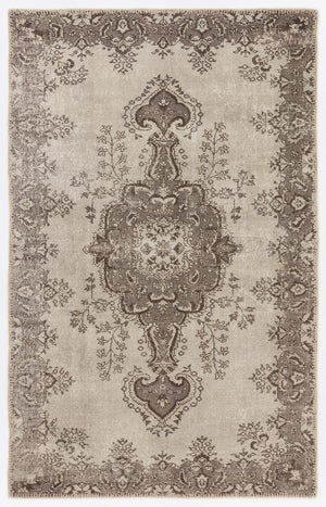 Beige Over Dyed Vintage Rug 5'4'' x 8'6'' ft 163 x 260 cm