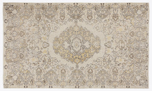 Beige Over Dyed Vintage Rug 5'6'' x 9'3'' ft 168 x 283 cm