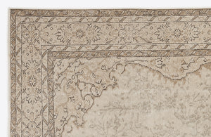Beige Over Dyed Vintage Rug 5'10'' x 9'7'' ft 178 x 293 cm