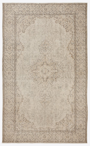 Beige Over Dyed Vintage Rug 5'10'' x 9'7'' ft 178 x 293 cm