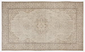 Beige Over Dyed Vintage Rug 5'10'' x 9'7'' ft 178 x 293 cm