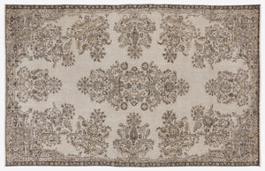 Beige Over Dyed Vintage Rug 6'2'' x 9'8'' ft 187 x 295 cm