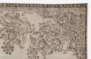 Beige Over Dyed Vintage Rug 6'2'' x 9'8'' ft 187 x 295 cm