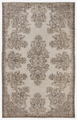 Beige Over Dyed Vintage Rug 6'2'' x 9'8'' ft 187 x 295 cm