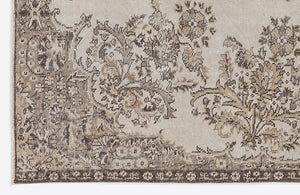 Beige Over Dyed Vintage Rug 6'2'' x 9'8'' ft 187 x 295 cm