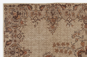 Brown Over Dyed Vintage Rug 5'10'' x 9'1'' ft 177 x 278 cm