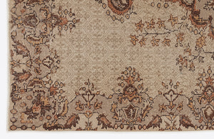 Brown Over Dyed Vintage Rug 5'10'' x 9'1'' ft 177 x 278 cm