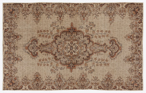 Brown Over Dyed Vintage Rug 5'10'' x 9'1'' ft 177 x 278 cm