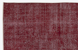 Red Over Dyed Vintage Rug 6'11'' x 9'5'' ft 210 x 287 cm