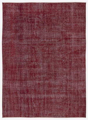 Red Over Dyed Vintage Rug 6'11'' x 9'5'' ft 210 x 287 cm