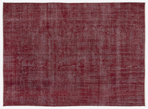 Red Over Dyed Vintage Rug 6'11'' x 9'5'' ft 210 x 287 cm