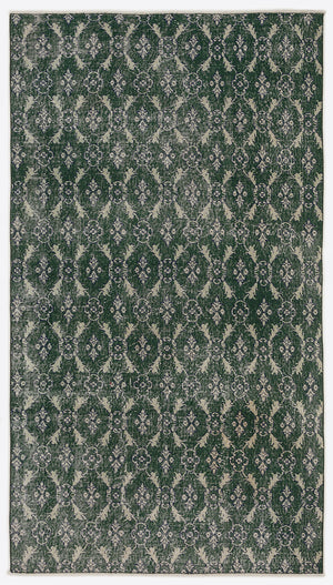 Green Over Dyed Vintage Rug 4'8'' x 8'3'' ft 142 x 252 cm