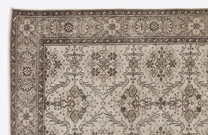 Beige Over Dyed Vintage Rug 5'7'' x 9'6'' ft 170 x 290 cm