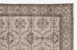Beige Over Dyed Vintage Rug 5'7'' x 9'6'' ft 170 x 290 cm