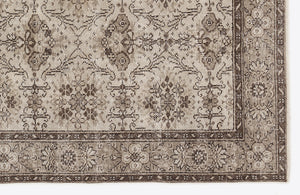 Beige Over Dyed Vintage Rug 5'7'' x 9'6'' ft 170 x 290 cm