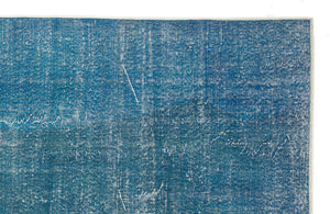 Turquoise Over Dyed Vintage Rug 6'11'' x 9'10'' ft 211 x 300 cm