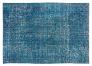 Turquoise Over Dyed Vintage Rug 6'11'' x 9'10'' ft 211 x 300 cm