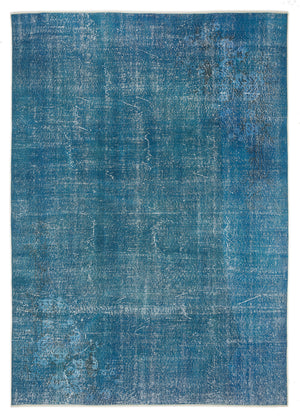 Turquoise Over Dyed Vintage Rug 6'11'' x 9'10'' ft 211 x 300 cm