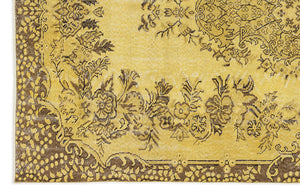 Yellow Over Dyed Vintage Rug 5'4'' x 9'1'' ft 163 x 278 cm